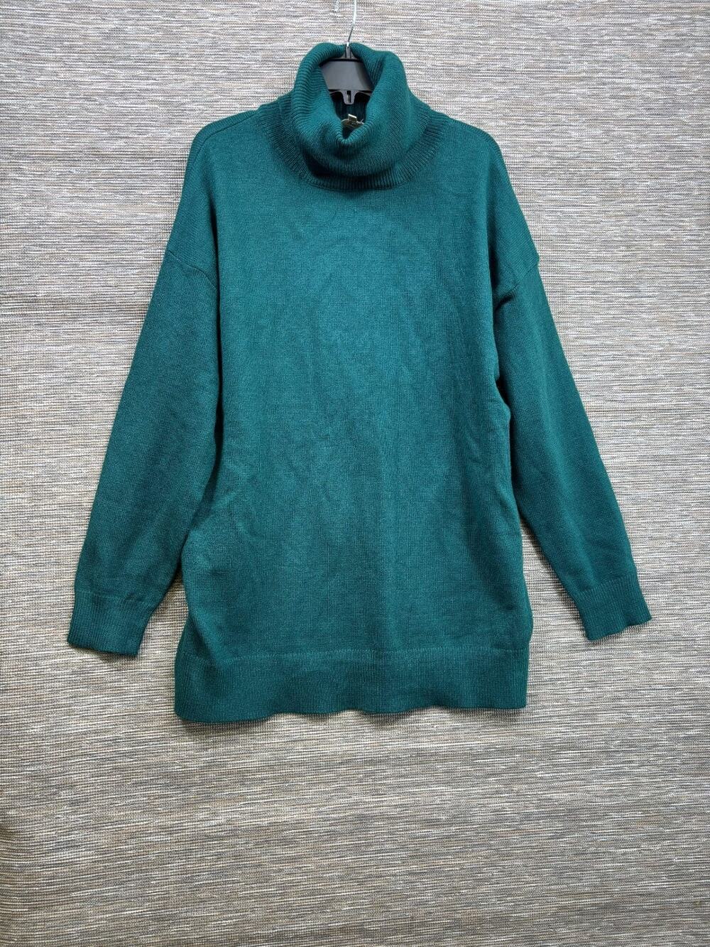 Entro Turtleneck Knit Sweater Womens Size XL Green Long Sleeve Pullover